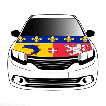 Флаги региона Рона Альпы, крышка капота автомобиля 3,3x5 футов/5x7ft, 100% полиэстер, баннер на капоте автомобиля