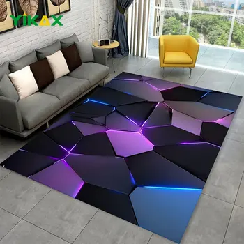 Ковер, 3D абстрактная современная геометрическая иллюзия, коврик для гостиной, спальни, диван, коврик для детской игры, нескользящий коврик для пола