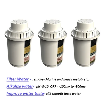 3 упаковки сменных картриджей для водяного фильтра для кувшина с фильтром щелочной минеральной воды объемом 3,5 л /система фильтрации Alka Jug Pitcher