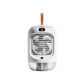 Машина для холодной воды, Вращающийся вентилятор для увлажнения воздуха, Мини Настольный вентилятор с качающейся головкой, USB-зарядка, вентилятор для ночного освещения, Белый