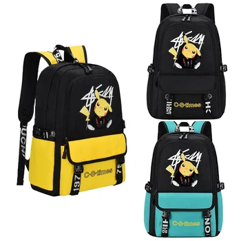 Детский школьный рюкзак Pokemon Pikachu, Водонепроницаемый рюкзак большой емкости для детского сада, Модные школьные дорожные сумки для детей начальной школы, Нейлон
