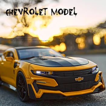 Модель спортивного автомобиля из сплава 1:24 Chevrolet Camaro, Изготовленная под давлением, Металлическая Игрушечная Машинка, Коллекция моделей транспортных средств с высокой имитацией, подарок для детей