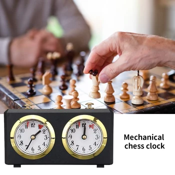 Шахматные часы с таймером Механические шахматные часы Винтажный игровой таймер обратного отсчета вверх/вниз Портативный для игры в шахматы