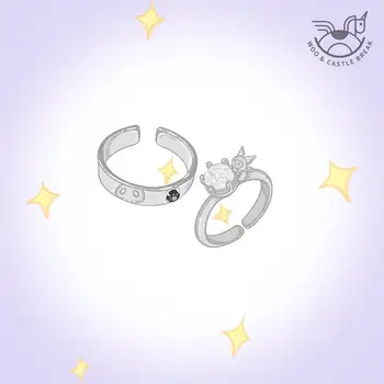 Kawaii Sanrio Hello Kittys Kuromi, Милая аниме фигурка, Парное кольцо с бриллиантом, Мультяшное кольцо, Подарок на День рождения для девочек, Детские креативные игрушки