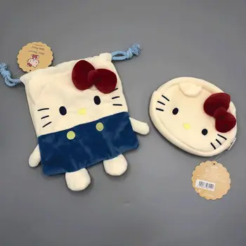 Sanrio Hello Kitty Кошелек для монет Плюшевый Кошелек My Melody Pochacco Карман На Шнурке Аниме Каваи Мультфильм Косметичка Для Хранения Подарок