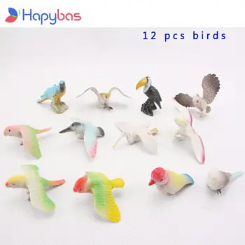 набор игрушек для птиц из 12 шт., пластиковые игрушки для игр с птицами разных видов, фигурки птиц, лучший подарок для детей