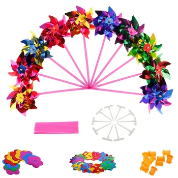 10шт пластиковые ветряная мельница ветер вертушка спиннер детская игрушка сад газон вечеринка декор игрушка в подарок для мальчиков девочек Детские