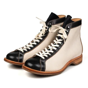 Резиновые ботинки Martin Goodyear, Мужские Боксерские кроссовки с круглым носком, Мотоциклетные кроссовки из воловьей кожи, обувь на высоком Каблуке, для боевого фитнеса